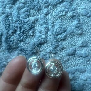 Sterling silver with clear stone earrings